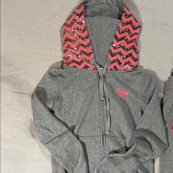VS PINK Chevron Sequin Sweatshirt & Pant Set - Picture 4 of 9